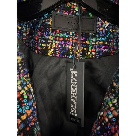 NWT Blank NYC Multicolor Sequin Tweed Blazer Jacket Size S - Picture 2 of 4